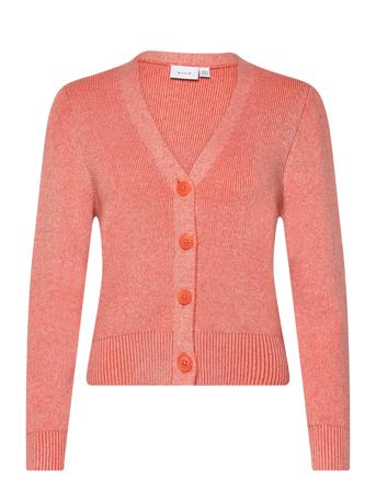 Viril Multi Short L/S Knit Cardigan-Noos Strikkegenser Cardigan Rosa Vila*Betinget Tilbud
