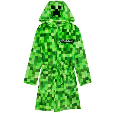 Minecraft Drenge Creeper Pixel Morgenkåbe 5-6 år grøn Green 5-6 Years
