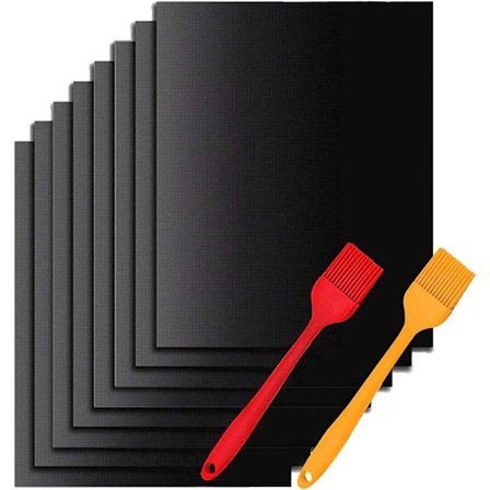 BBQ Bakplåt, 40x33cm Återanvändbara BBQ-ark för Utomhusbruk, Set om 8, Bakmattor för Gasolgrill, Weber Kolgrill, Används för Grillar och Grillar för 