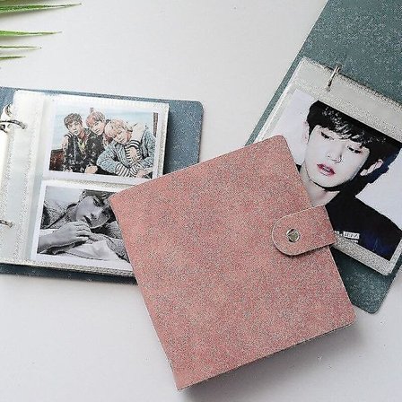 Valokuva-albumit 200 taskua valokuva-albumi pu nahka-albumi mini instax nimi kortti albumi de photos pink
