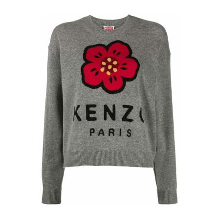 Kenzo Round-neck Strik Grå, Dame Striktrøjer