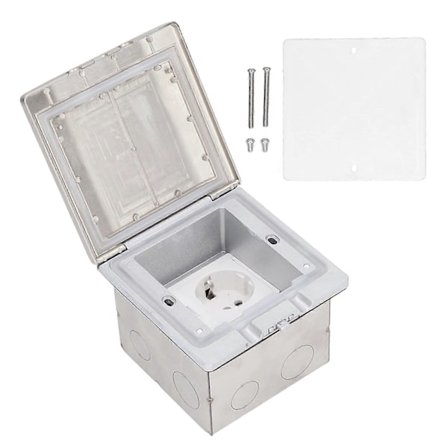 Gulvmontert Strømkontakt Vanntett Flammehemmende Innfelt Stikkontakt med Nettverkskabelport EU Standard AC250V