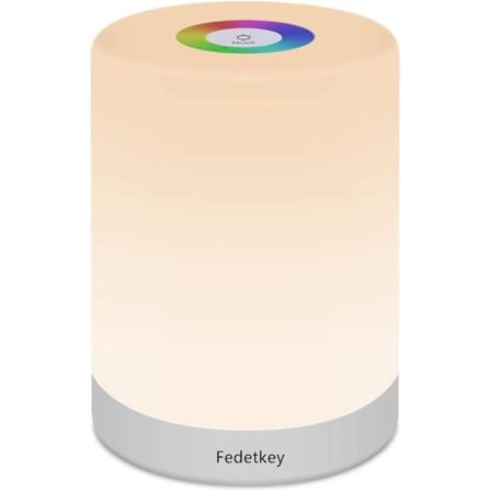Natlampe, Touch Genopladelig Smart Sengelampe, Dæmpbar RGB Farveskiftende Tilstand, Velegnet til Børn Baby Soveværelse, Kontor, Camping