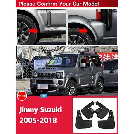 Skærmblændere til Jimny Suzuki 2005-2018 Sprøjtbeskyttere Fender Mudflaps Forreste Bageste Mudguards Biltilbehør