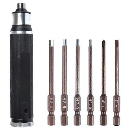 6 i 1 Skrutrekkere Reparationsverktøysett 1.5mm 2.0mm 2.5mm 3.0mm Alt-i-ett Heks Driver Håndsett for RC F.pa