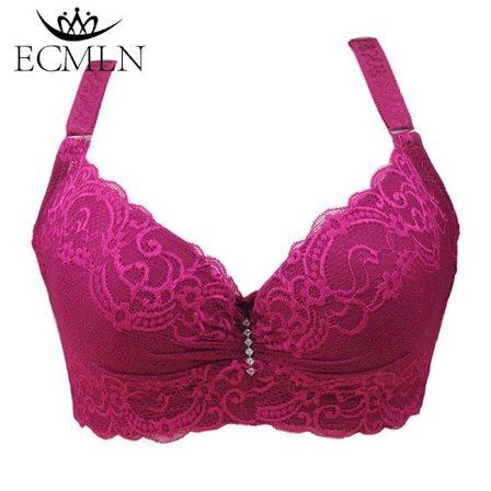 80-105 C/D Dame-BH Pluss Store Størrelser Super Push Up Bralette Blonde Undertøy Sexy Lingeri Bøyle Burgund Vinrød