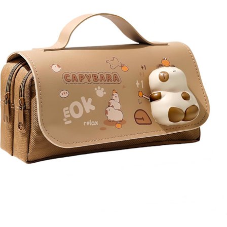 Capibara Oppbevaringsveske, Søt Stressreduserende Oppbevaringsveske med Stor Kapasitet og Romdelere for Skole og Arbeid_qcx