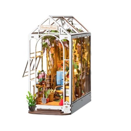 Robotime Rolife Gør-det-selv bog krog havehus med lys Nem saml Fantastisk gave
