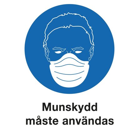 Skylt Använd munskydd A4 plast - Lyreco - Skyddsutrustning - Säkerhetsmärkning och skyltar - Skyltar