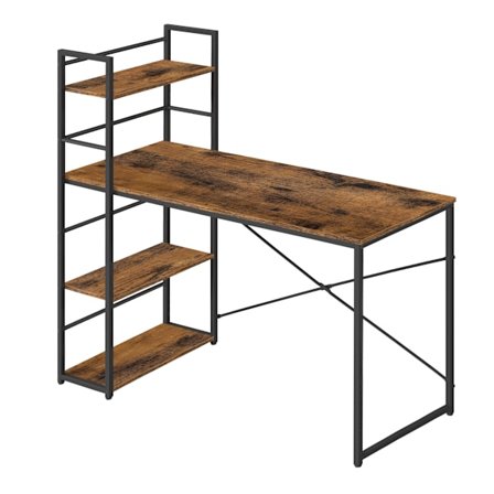 Valora MAX 4.0 datorskrivbord rustikt svart ben med hyllor