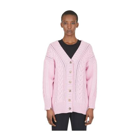 Alexander McQueen, Cable Knit Cardigan Roze, Dames, Maat:M,wol