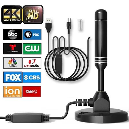 TV-antenne for Smart TV innendørs utendørs 4K 1080P HD digitalantenne for lokale kanaler
