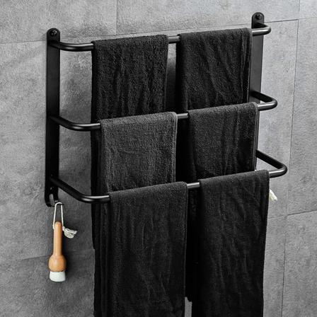 Rustfritt stål håndkleholder 3-lags håndkleholder uten boring for flaggermus