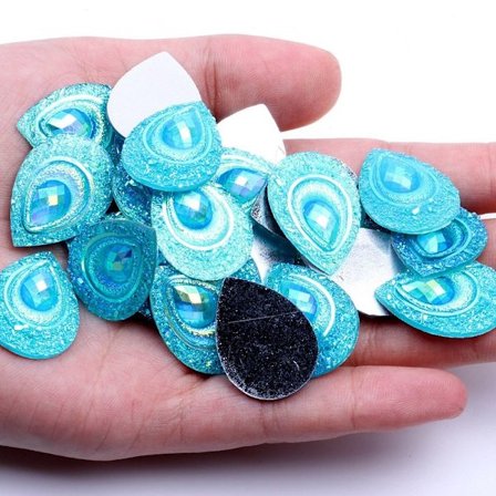 20g 18*25mm Glitter vesipisara tekojalokivi litteä aplikaatio