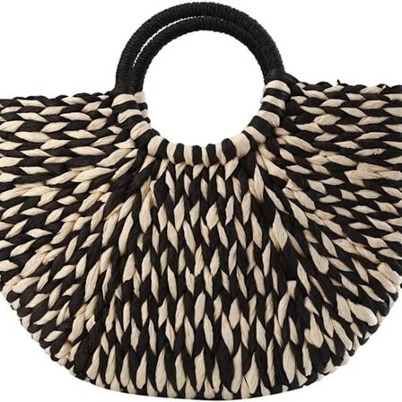 Strandväska i rotting, halm, stor kapacitet, fritid, resor