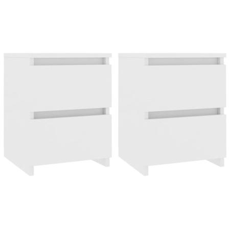 Vidaxl Sängbord 2 St Vit 30x30x40 Cm Konstruerat Trä Vit