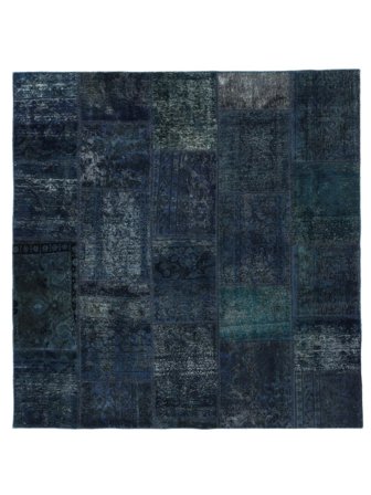 Hand Knotted Persian Patchwork Rug 194X199 Black