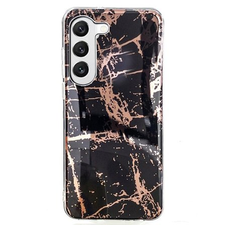 Marmormotiv Samsung Galaxy S23 skal - Galvaniserad Svart Marmor