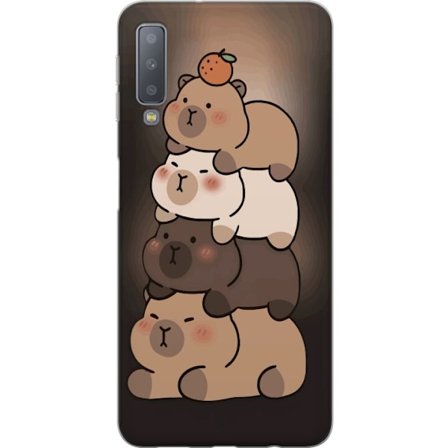 Yhteensopiva Puhelinkuori Samsung Galaxy A7 (2018) Capybara Kawaii Söpö Eläinhahmo