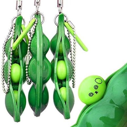 Kläm Bönor Avaimenperä Fidget Lelu Squishy Herneenpalko Stressilelu Tarjoaa Hauskaa Lapsille 3 Kpl Vähentää Ahdistusta ja Stressiä