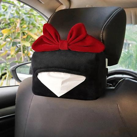 Röd Båge Bil Interiör Hals Kudden Huvudstol Seat Bälte Axel Täckning Rattskydd Söta Kvinnor Biltillbehör Dekorare Innehåll Tissue Box