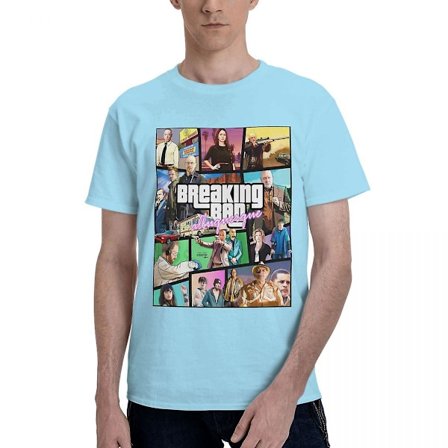 Novelty Breaking Bad Gta Collage T-shirt Herr Dam Rundhalsad 100 % bomull Kortärmade T-shirts 4xl 5xl Kläder