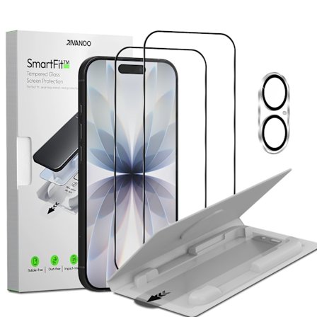 2-PACK iPhone 17 Näytönsuoja & 1-PACK linssinsuoja - Karkaistu Lasi | [SmartFit Uudelleenkäytettävä järjestelmä] - Kuplaton