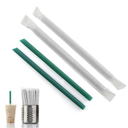 Juice Straw Cylindriska Tjocka Sugrör för Fester Mörkgrön 100st