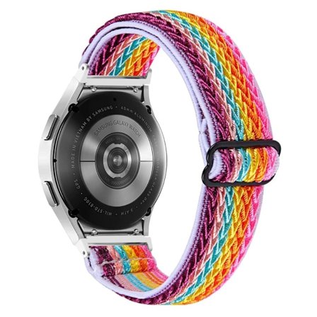 Samsung Galaxy Watch 5 / 5 Pro / 4 klockarmband i nylon - Regnbågsfärg