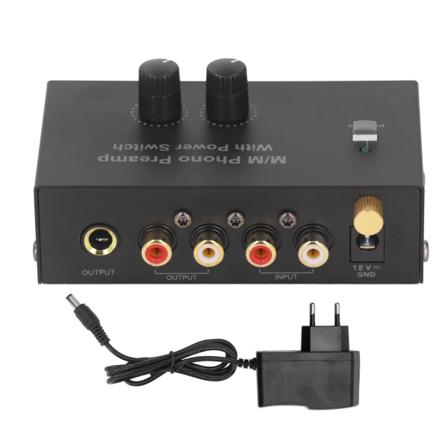 Phono Pladespiller Forforstærker Pladeafspiller Forforstærker Elektronisk Lyd Stereo Fonograf Forforstærker Low Noise PP500P 100‐240V EU-stik