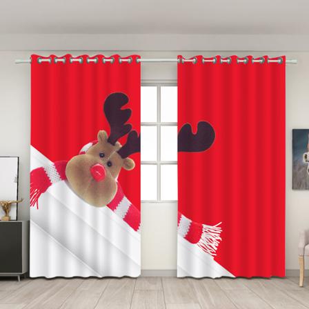 Xmas Älg Printed Heminredning Fönstergardin Flermönster Draperier