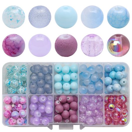 8MM pyöreät helmet värilliset kristallikristallihelmet kontrastiväri 10 ruudukon laatikko DIY korutarvikkeet