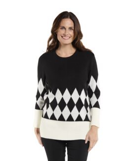 Mönstrad jumper Off-white - 36/38 - Åshild