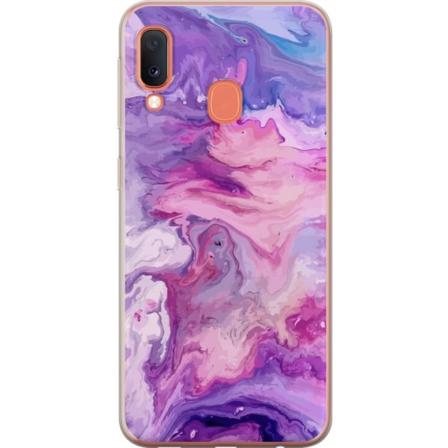 Samsung Galaxy A20e Gjennomsiktig deksel Marmor Lilla