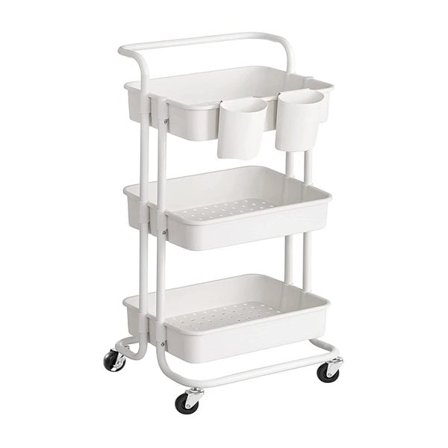 Tralle med 3 hyller og 2 kurver