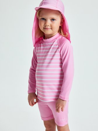 Pitkähihainen raidallinen UV-paita Polarn O. Pyret 98|104 lastenvaatteet pink