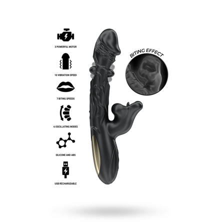 Vibrator & Clitoris Stimulator With Biting & Rotation - Sexleker Vuxen: Vibrator, dildo & massajestaver