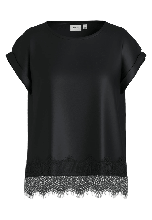 Vila VIELLETTE Spetstopp Blusar Dam Svart 42