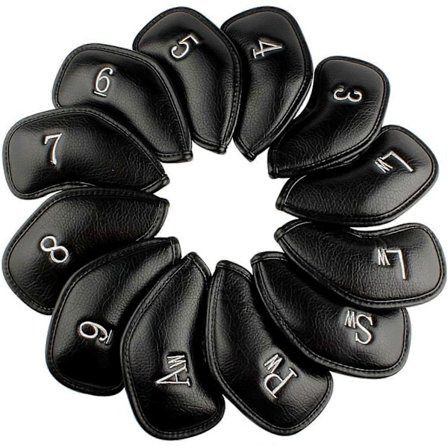 12 stk eller 1 stk Tykke Syntetisk Lær Golf Jern Køllehoder Beskyttelsessett Passer Alle Merker Callaway Ping Taylormade Cobra Etc. db