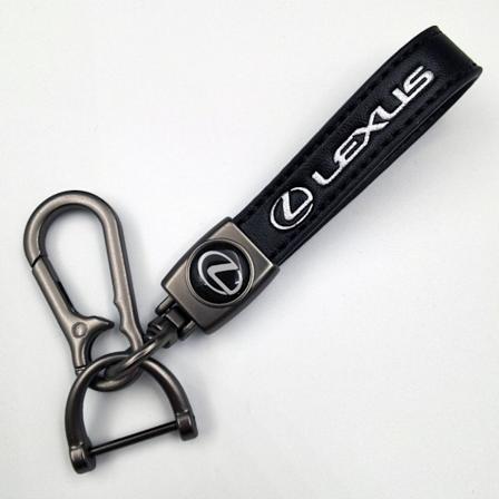 Personlig bilnøkkelring i metall med logo - Lær nøkkelring for menn Lexus Lexus Gunmetal Hardware