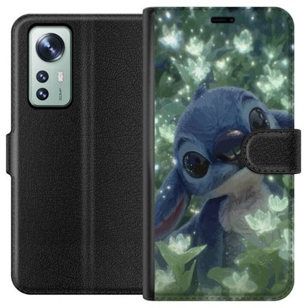 Kompatibelt Plånboksfodral till Xiaomi Xiaomi 12 Stitch med blomma kawaii Disney alien blå