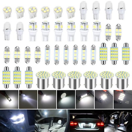 42-delad bil LED-belysning, bilens inre mini-glödlampsats T10 bredd i