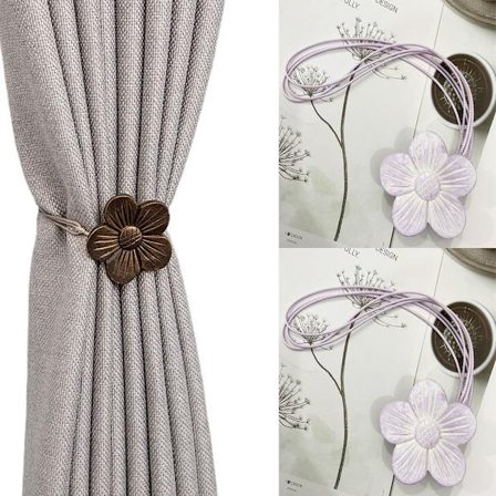 Sett med 2 (lilla) Retro Magnetiske Gardinholdere, Japansk Aprikos