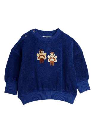 Mini Rodini Bees Boderad Terry Sweatshirt Baby Hoodies & sweatshirts Unisex Svart 92/98