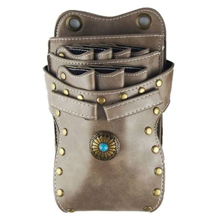 Saks taskeholder med bælte til frisører, salon grå