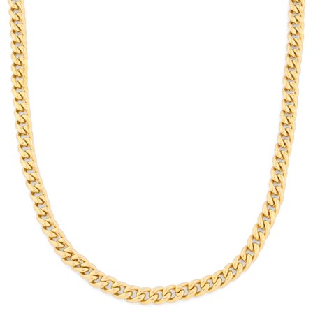 8mm Gyllent Stålkjede for menn - Kiede Halskjeder