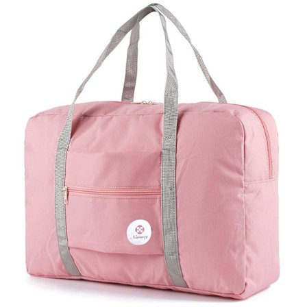 Kabinveske for Easyjet Airlines 45x36x20 Sammenleggbar Reiseduffelbag Håndbagasje Overnatting for Kvinner og Menn 25L (Rose Pink)