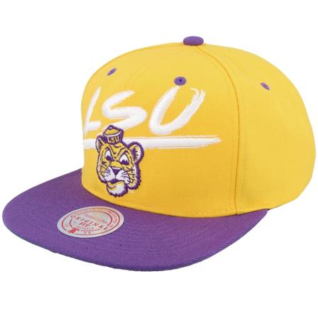 Mitchell & Ness - College Keltainen snapback Lippis - Louisiana State Tigers Transcript Yellow/Purple Snapback @ Hatstore