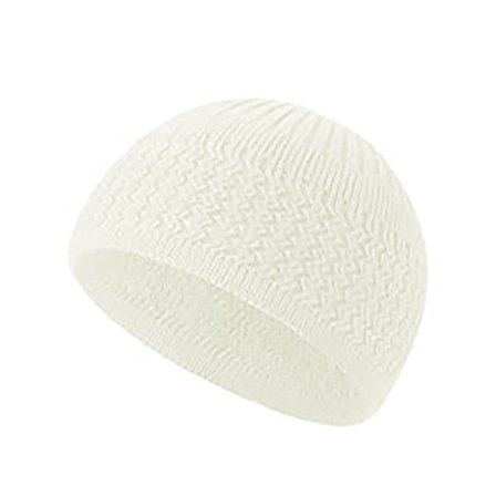 Muslim Cap Strikket Lue HVIT