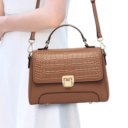 Ægte læder krokodillemønstret okselæder skuldertaske shopping stor kapacitet håndholdt crossbody taske